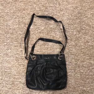 Vintage Coach black leather bag
